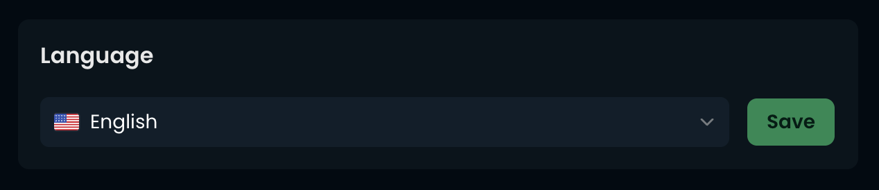 The language selector in the AutoAFK profile settings
